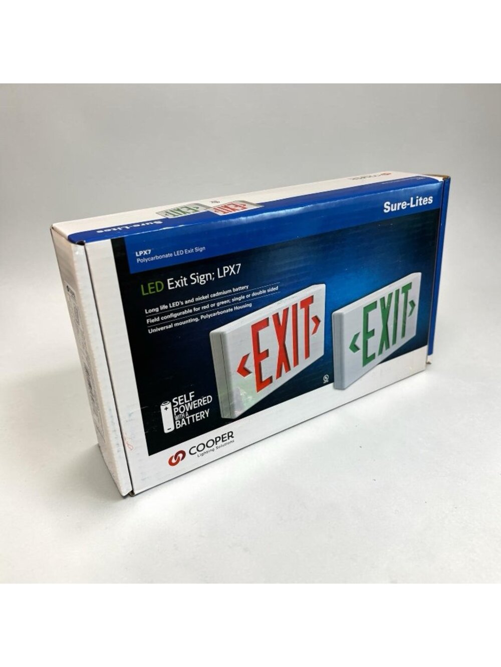 New Eaton Lighting Sure-Lites LPX7 Exit Sign Single Double Face Red Green